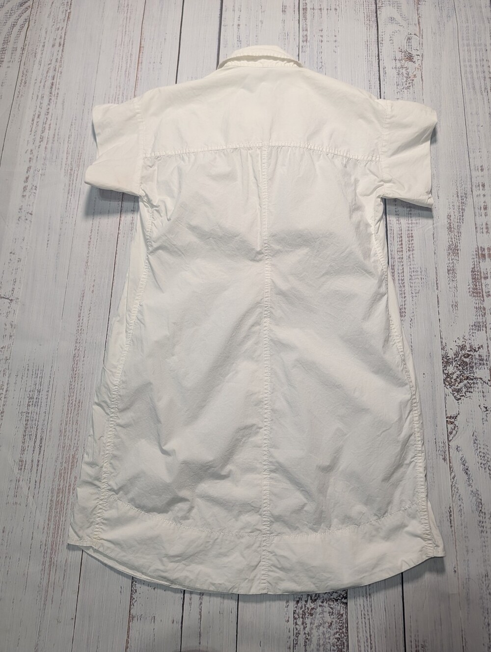 J. Crew White Poplin Mini Shirt Dress - Size XSmall - Short Sleeve - Picture 5 of 10